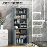 Tall Bathroom Cabinet Large Floor Storage Cabinet with Acrylic Doors and 3 Cubes