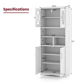 Tall Bathroom Cabinet Large Floor Storage Cabinet with Acrylic Doors and 3 Cubes
