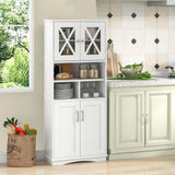 Tall Bathroom Cabinet Large Floor Storage Cabinet with Acrylic Doors and 3 Cubes