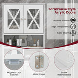 Tall Bathroom Cabinet Large Floor Storage Cabinet with Acrylic Doors and 3 Cubes