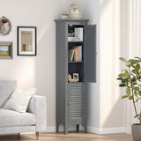 Tall Bathroom Floor Cabinet with Shutter Doors and Adjustable Shelf