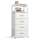 Tall Dresser with 4 Fabric Drawers and Metal Frame for Bedroom