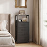 Tall Dresser with 4 Fabric Drawers and Metal Frame for Bedroom