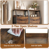 Tall Dresser with 5 Fabric Drawers for Bedroom 7-Tier Nightstand Chest of Drawers
