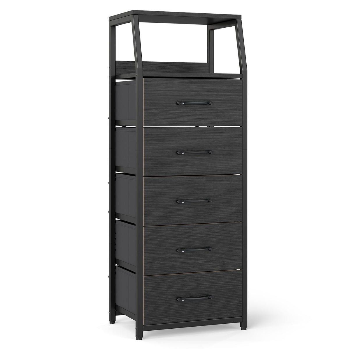 Tall Dresser with 5 Fabric Drawers for Bedroom 7-Tier Nightstand Chest of Drawers