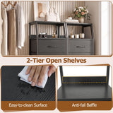 Tall Dresser with 5 Fabric Drawers for Bedroom 7-Tier Nightstand Chest of Drawers