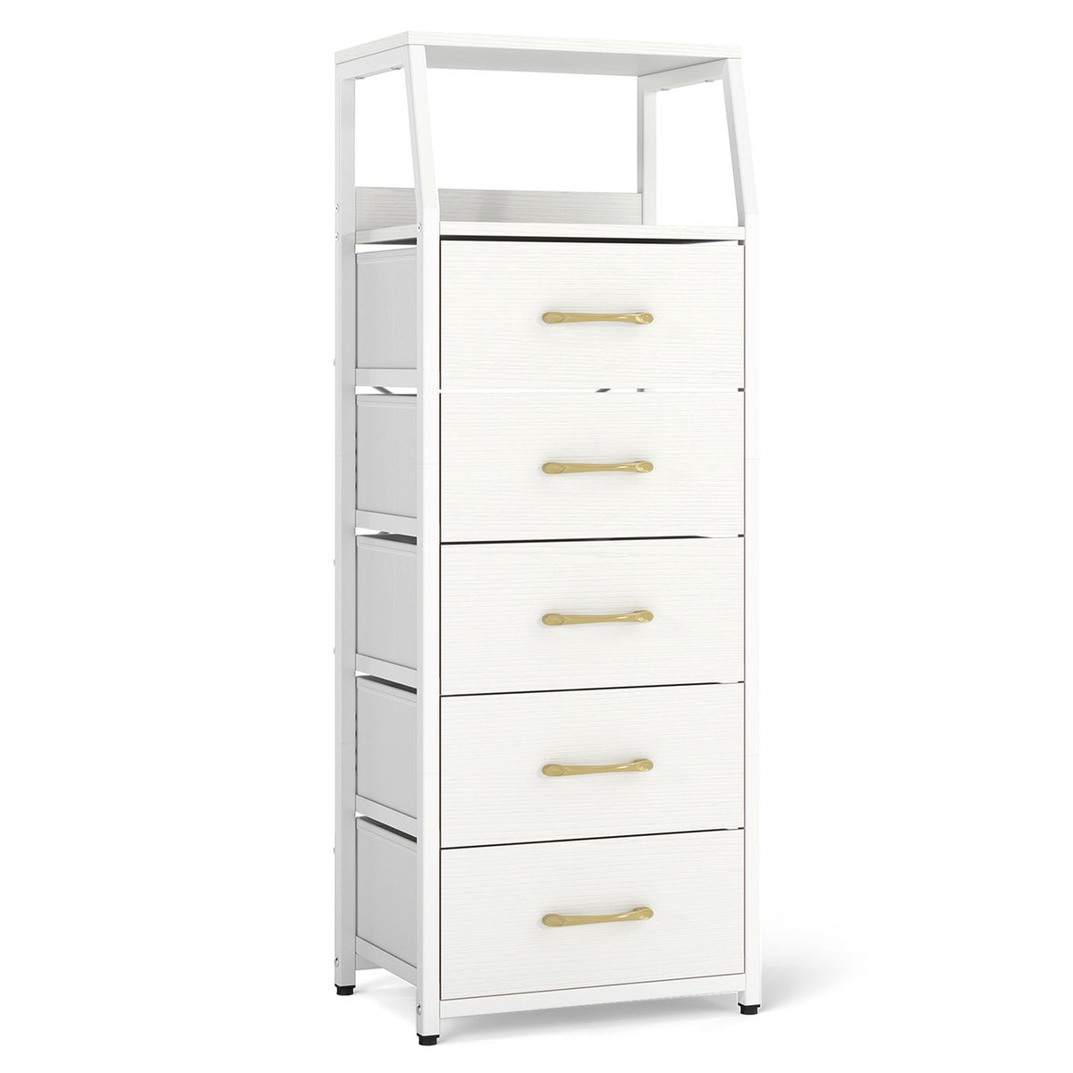 Tall Dresser with 5 Fabric Drawers for Bedroom 7-Tier Nightstand Chest of Drawers