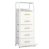 Tall Dresser with 5 Fabric Drawers for Bedroom 7-Tier Nightstand Chest of Drawers