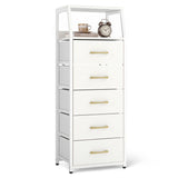 Tall Dresser with 5 Fabric Drawers for Bedroom 7-Tier Nightstand Chest of Drawers