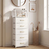 Tall Dresser with 5 Fabric Drawers for Bedroom 7-Tier Nightstand Chest of Drawers