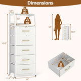 Tall Dresser with 5 Fabric Drawers for Bedroom 7-Tier Nightstand Chest of Drawers