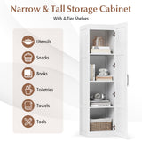 Tall Storage Cabinet with 4 Storage Shelves for Bathroom Living Room