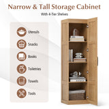 Tall Storage Cabinet with 4 Storage Shelves for Bathroom Living Room