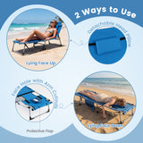 Tanning Chair with Face Arm Holes Portable Sunbathing Chair
