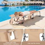 Tanning Chair with Face Arm Holes Folding Chair