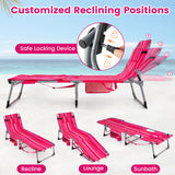 Tanning Chair with Face Arm Holes Portable Sunbathing Chair