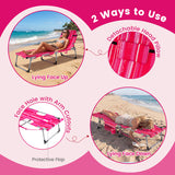 Tanning Chair with Face Arm Holes Portable Sunbathing Chair