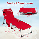Tanning Chair with Face Arm Holes Portable Sunbathing Chair