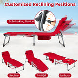 Tanning Chair with Face Arm Holes Portable Sunbathing Chair