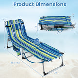 Tanning Chair with Face Arm Holes Portable Sunbathing Chair