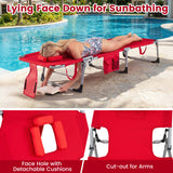 Tanning Chair with Face Arm Holes Folding Chair