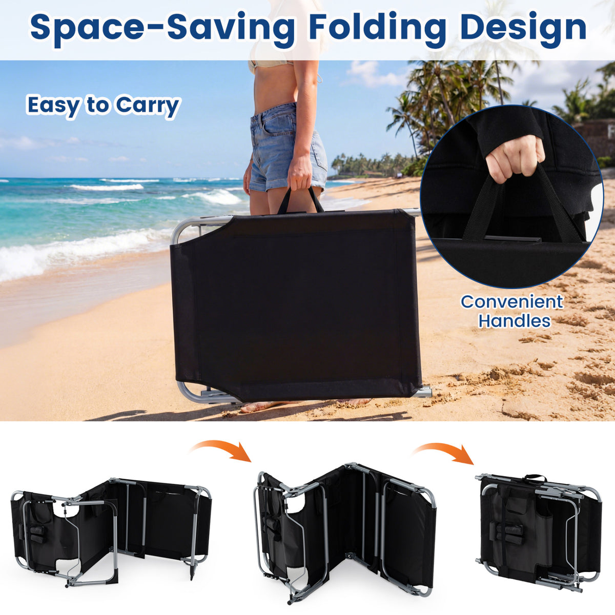Tanning Chair with Face Arm Holes Folding Chair
