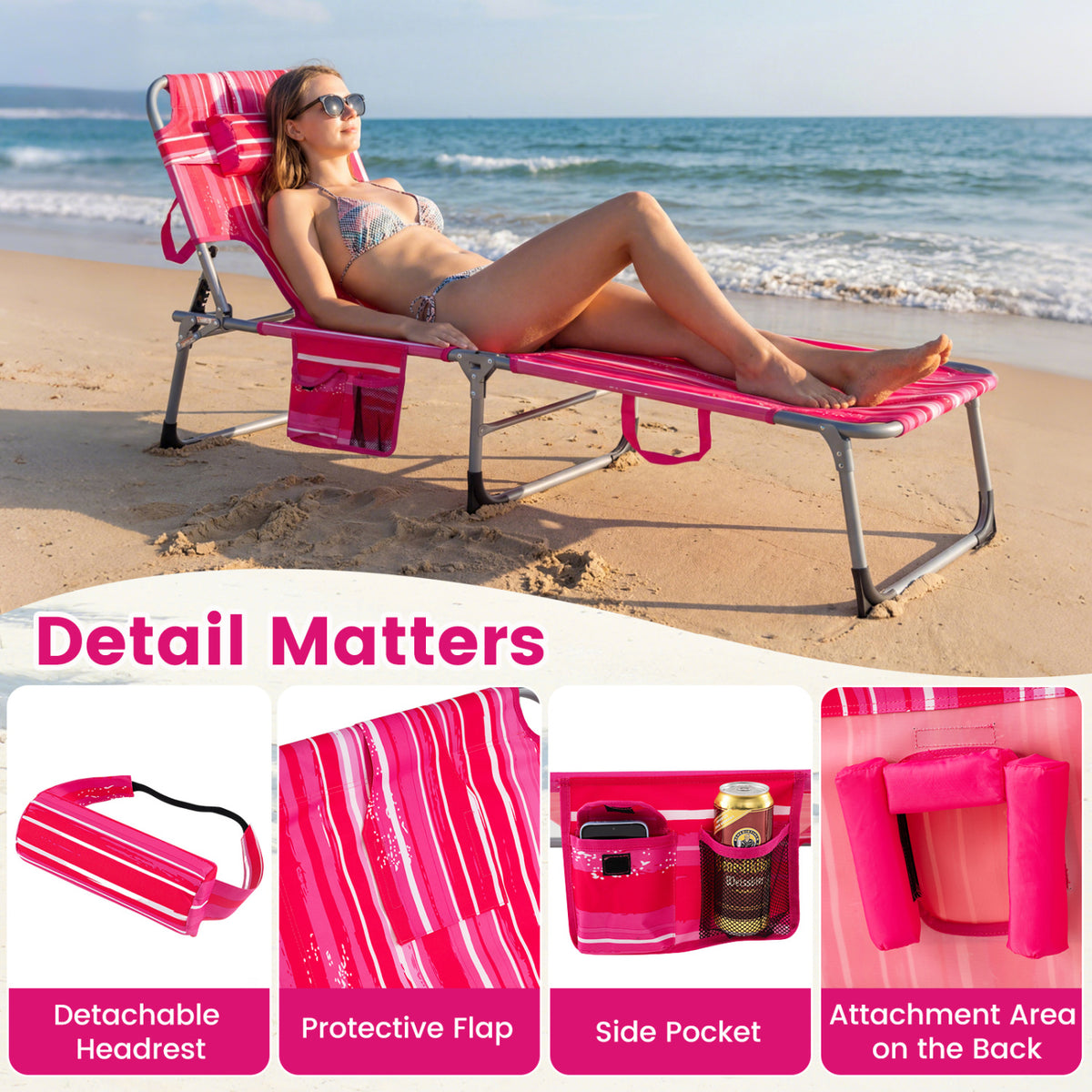 Tanning Chair with Face Arm Holes Folding Chair