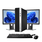 HP ProDesk 400 G4 – 4.00 GHz  – Black with Dual 24 Inch LCD and Keyboard & Mouse
