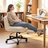 Teddy Plush Office Chair with Footrest and Adjustable Height for Home Office