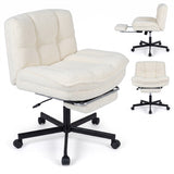 Teddy Plush Office Chair with Footrest and Adjustable Height for Home Office