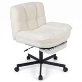 Teddy Plush Office Chair with Footrest and Adjustable Height for Home Office