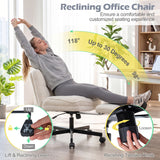 Teddy Plush Office Chair with Footrest and Adjustable Height for Home Office