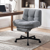 Teddy Plush Office Chair with Footrest and Adjustable Height for Home Office