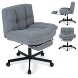 Teddy Plush Office Chair with Footrest and Adjustable Height for Home Office