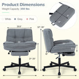 Teddy Plush Office Chair with Footrest and Adjustable Height for Home Office