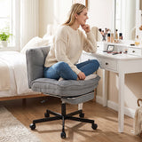 Teddy Plush Office Chair with Footrest and Adjustable Height for Home Office