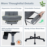 Teddy Plush Office Chair with Footrest and Adjustable Height for Home Office