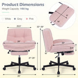 Teddy Plush Office Chair with Footrest and Adjustable Height for Home Office