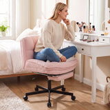 Teddy Plush Office Chair with Footrest and Adjustable Height for Home Office