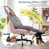Teddy Plush Office Chair with Footrest and Adjustable Height for Home Office