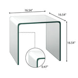 Tempered Glass Coffee Table Set of 3 with 1 Clear Coffee Table and 2 End Tables