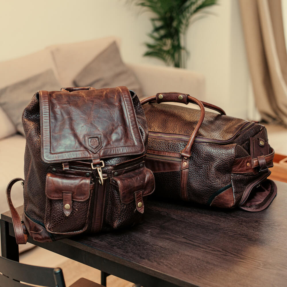 Theodore Leather Wheeled Carry-On Duffle Bag