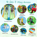 Tiger Inflatable Water Park Obstacle Bounce House with 2 Blower