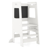 Toddler Kitchen Step Stool with Activity Chalkboard and Adjustable Height