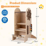 Toddler Standing Tower Kids Step Stool with Adjustable Height Chalkboard and Slide