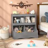 Toy Storage Organizer 4-Cubby Kids Bookcase for Toys and Books