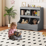 Toy Storage Organizer 4-Cubby Kids Bookcase for Toys and Books