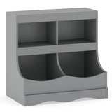 Toy Storage Organizer 4-Cubby Kids Bookcase for Toys and Books