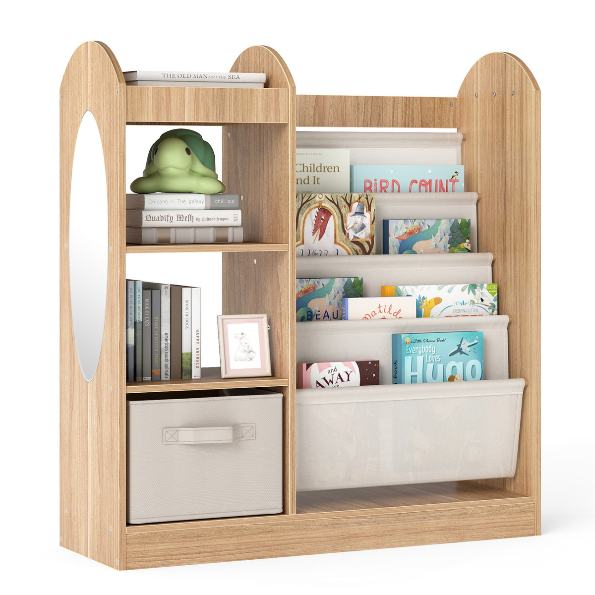 Toy Storage Organizer with 4-Tier Sling Shelves