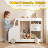 Toy Storage Organizer with Stuffed Animal Storage Fabric Drawer and Universal Wheels